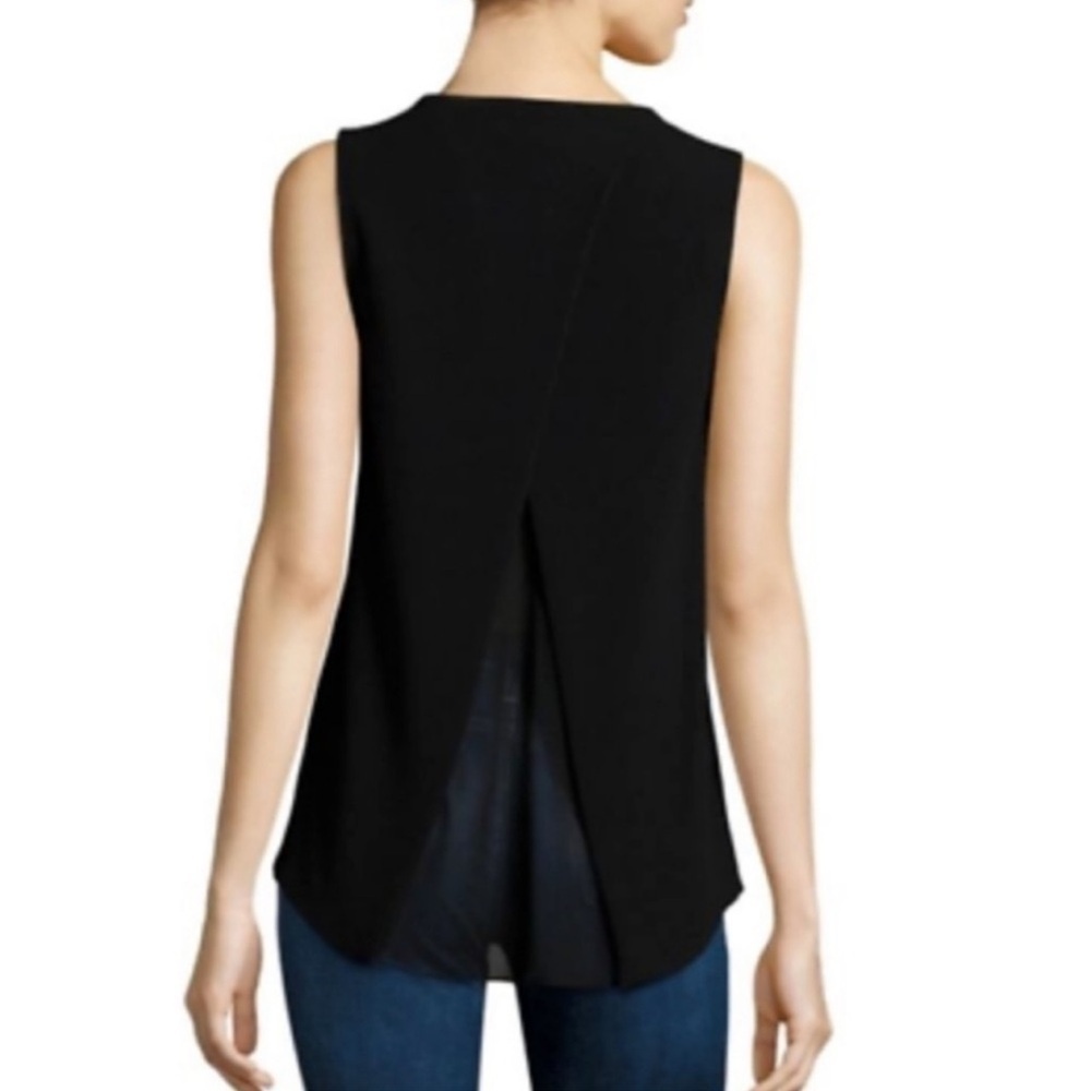 Rag & Bone Harper Top Black Sheer Back Tank Top Shirt View 3